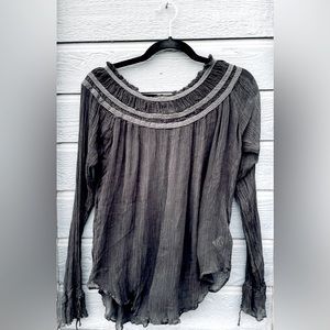 Black Sheer Kimchi Blue Blouse